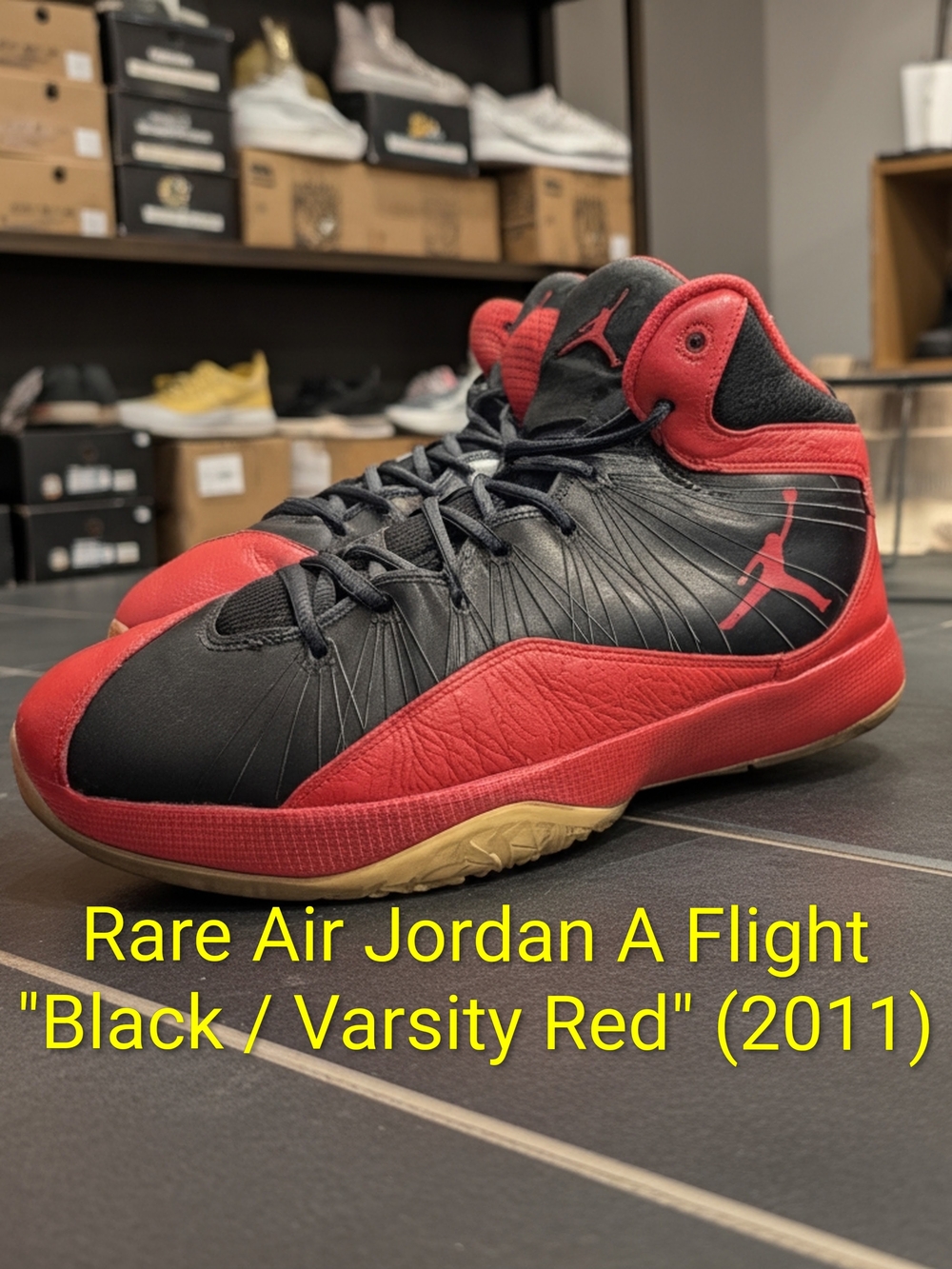 Air Jordan A Flight "Black / Varsity Red" (2011) Mens 12 EUC